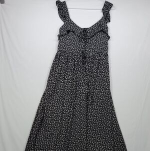 Lulu's Black and White Floral Maxi Dress